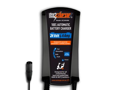 OzCharge 24 Volt 4 Amp Mobility Battery Charger - 3 Pin XLR