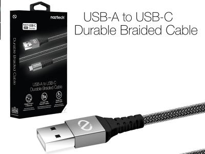 USB-A to USB-C 2.0 Charge/Sync Cable 4Ft Braided