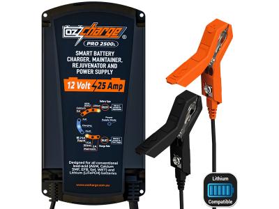 OzCharge 12V 25A Battery Charger and Maintainer Lithium Pro Series